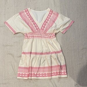 SHEIN Pink and Cream Dress